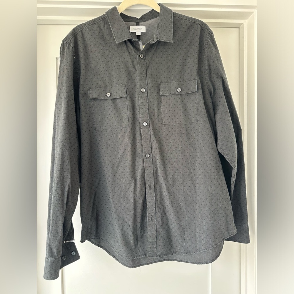 Calvin Klein Charcoal Button-Down Shirt